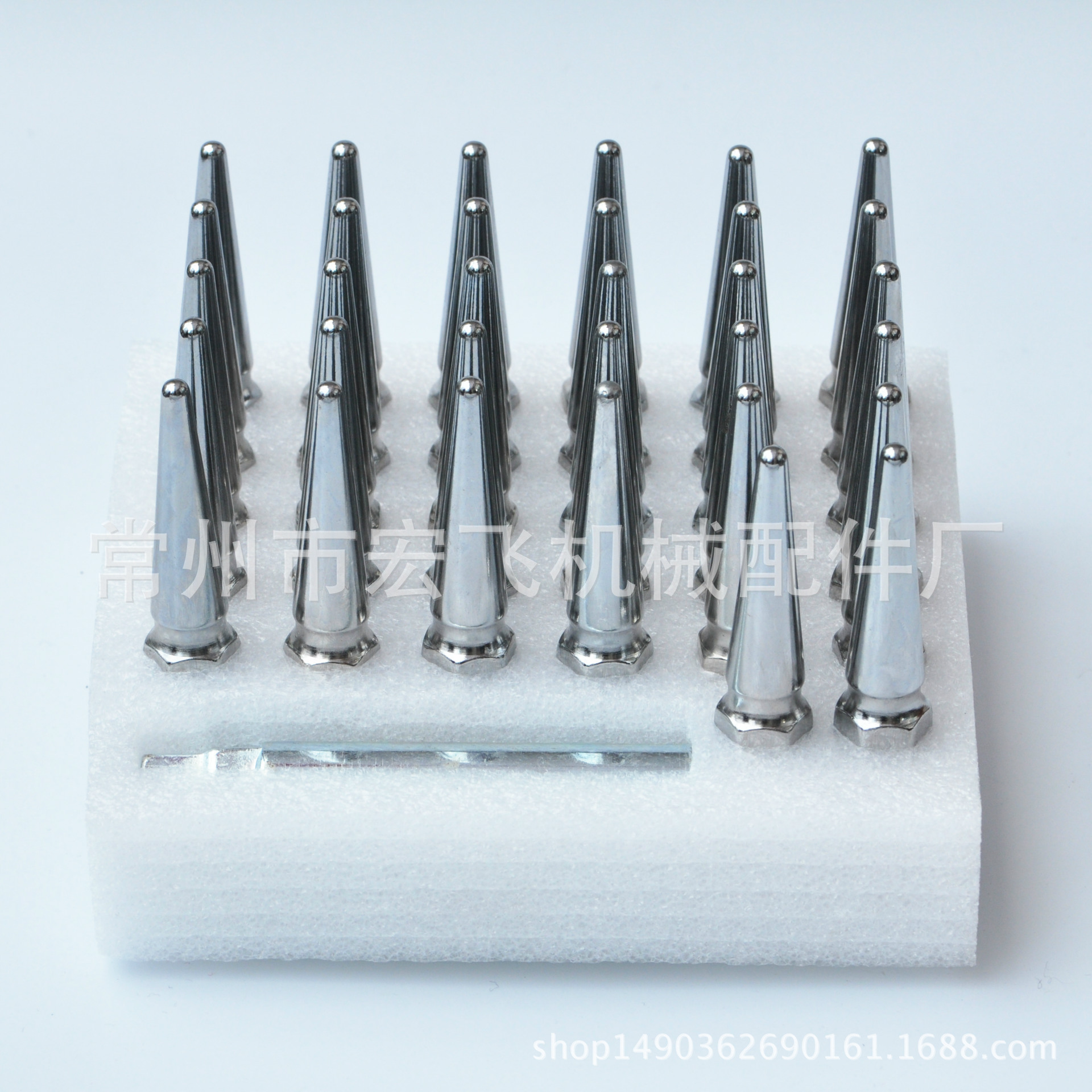 时尚新款子弹头螺母改装轮毂螺母螺帽子弹头轮胎螺丝尖头螺母铁