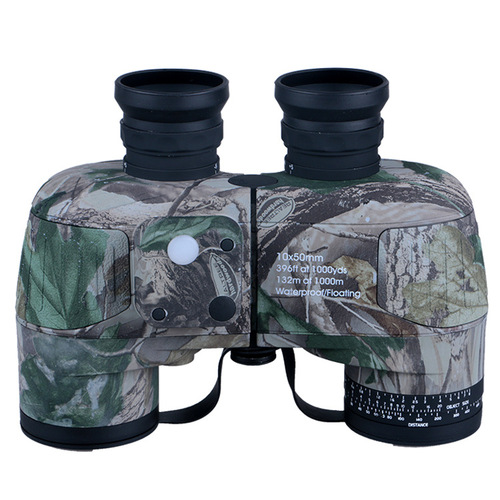 10x50 Nautical Maple Leaf Compass Binoculars Low Light Night Vision Azimuth Ranging High Definition Outdoor Supplies