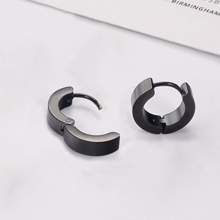 1 Piece Casual Solid Color Plating Titanium Steel Earrings display picture 1