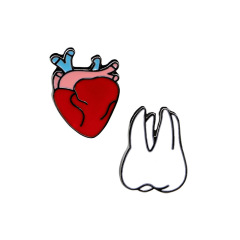 歐美創意人體器官新款胸針 卡通時尚創意心臟牙齒 學生襯衫衣飾