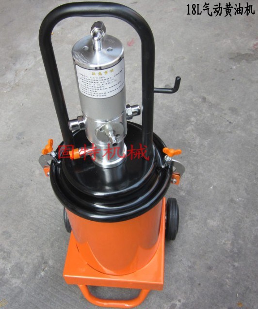 气动黄油泵18L黄油机移动式锂基脂润滑泵自吸高效黄油枪黄油弹