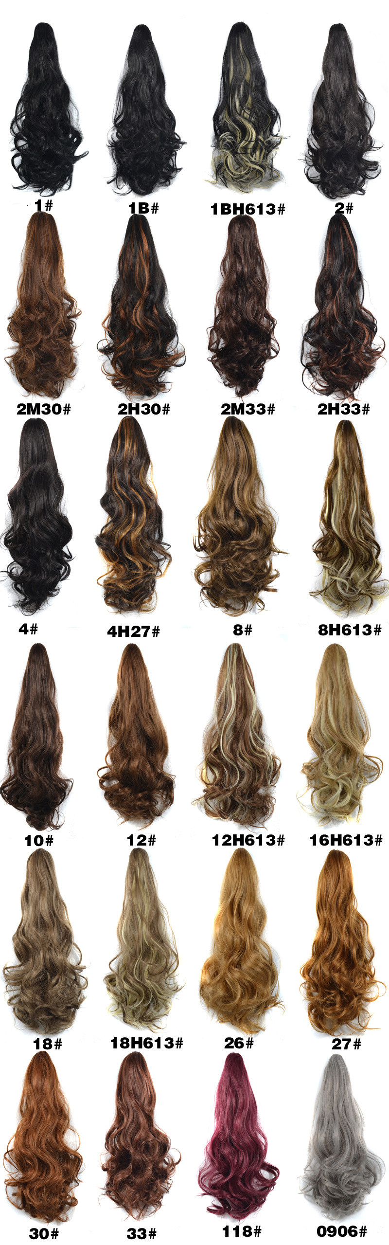 Cheveux synthétiques cheveux bouclés pour femmes vague fibre synthétique pince à griffe queue de cheval naturelle moelleuse_voghion.com