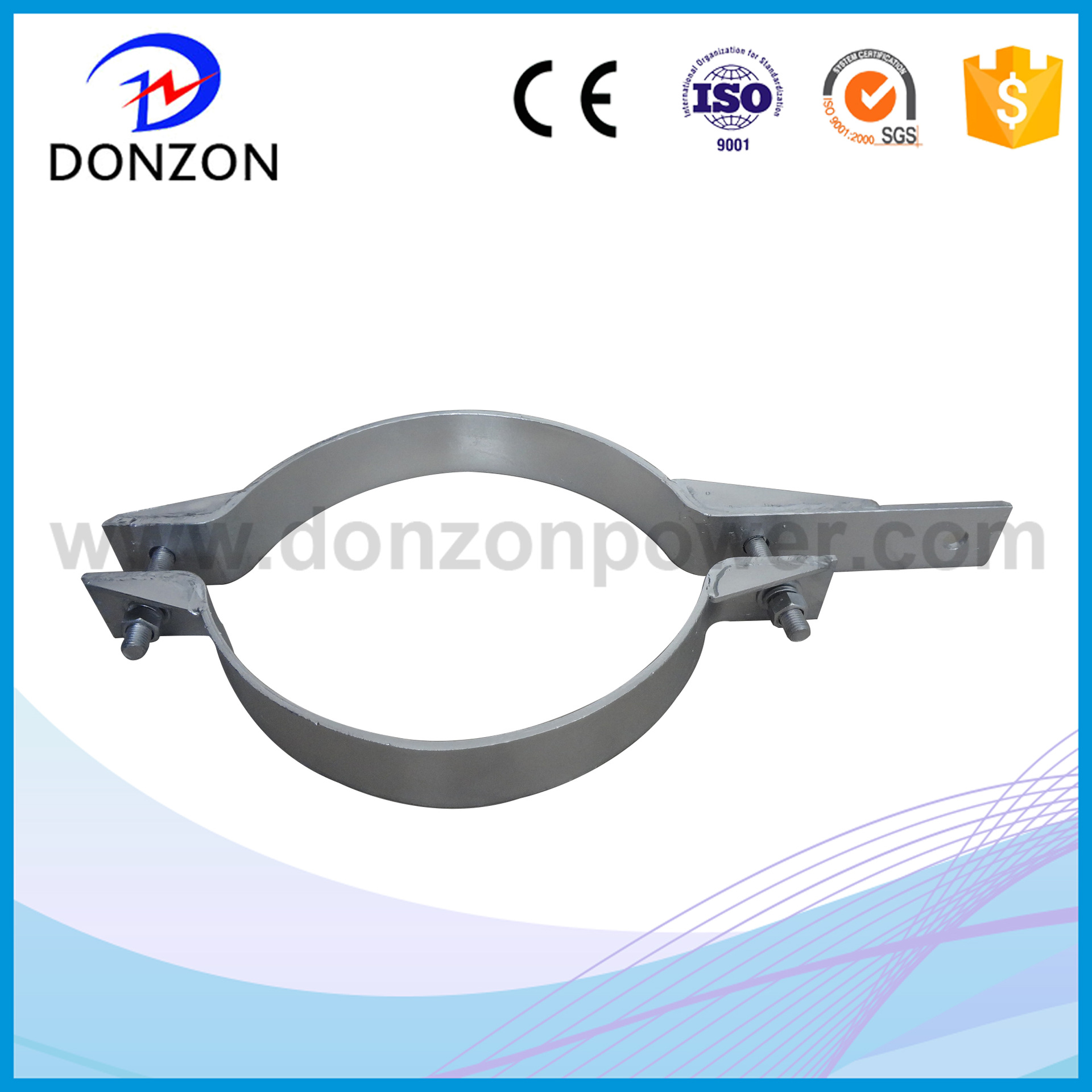 东众生产热镀锌铁件 杆用紧固夹具 抱箍BG  塔用直线转角夹具ZL