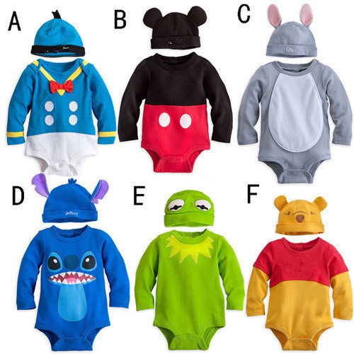 baby clothes cartoon style romper 6-colo...