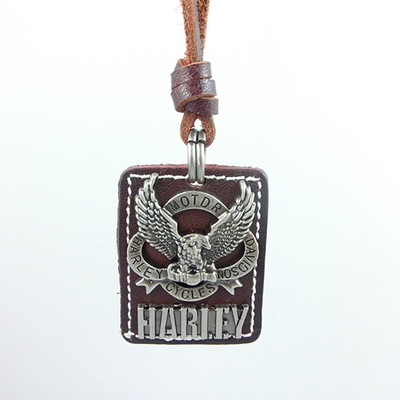 男士项链 欧美风长款嘻哈合金飞鹰方块项链动物吊坠 项链一件代发|ms