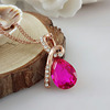 Metal accessory, small crystal necklace, pendant, wholesale