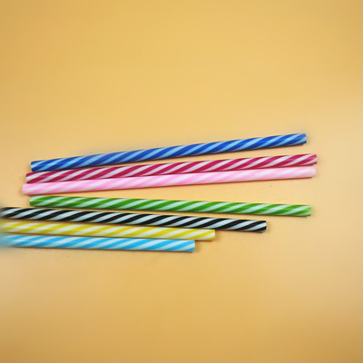 23cm colour pp stripe Plastic straw food Thread No buckle straw Heat tea with milk Drinks straw