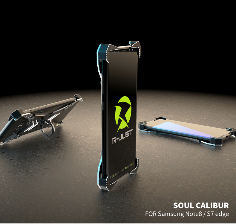R-Just Blade Master Ring Holder Shockproof Aerospace Aluminum Metal Shell Case Cover for Samsung Galaxy Note 8 & Samsung Galaxy S7 Edge