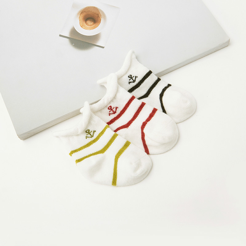 Calcetines delgados del bebé de la malla del algodón fino del verano 0-1 años de edad calcetines flojos deshuesados recién nacidos de la boca del bebé 0-3 años calcetines del algodón