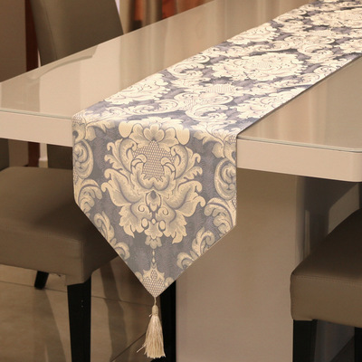 【3Q妈咪】绝美奢华软装布艺 高精密绣花A 欧式简约家装装饰桌旗