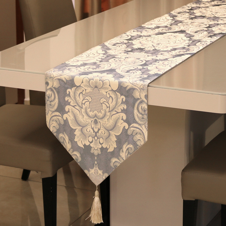 【3Q妈咪】绝美奢华软装布艺 高精密绣花A 欧式简约家装装饰桌旗