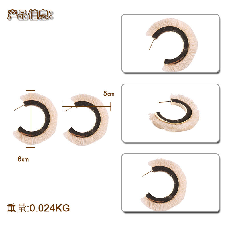 folk-custom alloy hand made earring (white)NHJQ9276-white