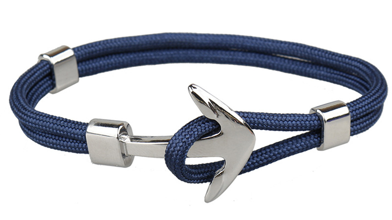 13g Weight Bracelets Classification Alloy, rope Chain Material 1 Piece Quantity Daily, Street Occasion Alloy, rope Material Anchor Pattern Men's Gender Layered Design Casual, Retro Style Casual Retro Anchor Alloy Rope Layered Men's Bracelets Men's Chain Bracelets 9