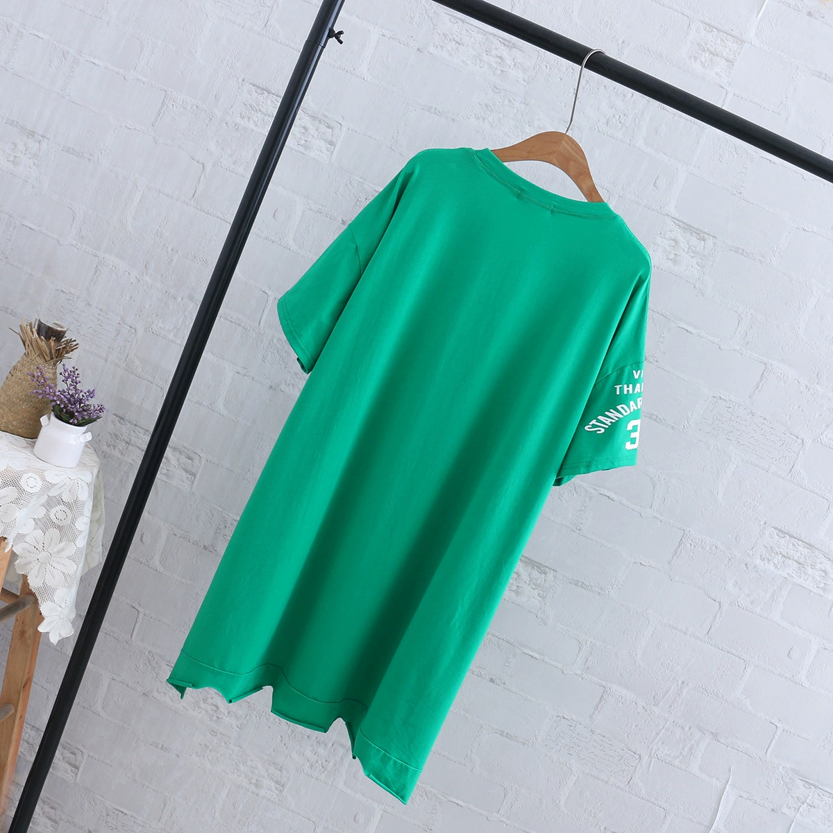 Long skirt, plus size, mid-length, with short sleeve