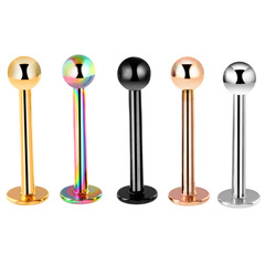 10mm Long Medical Titanium Steel Flat-Base T-Shaped Screw Small Ear Studs & Ear Bone Pins for Lips and Piercings