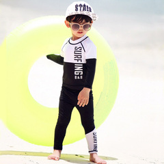 Boys and girls long-sleeved swimsuit split trousers sun protection quick-drying wetsuit girls students children swimwear middle and large children