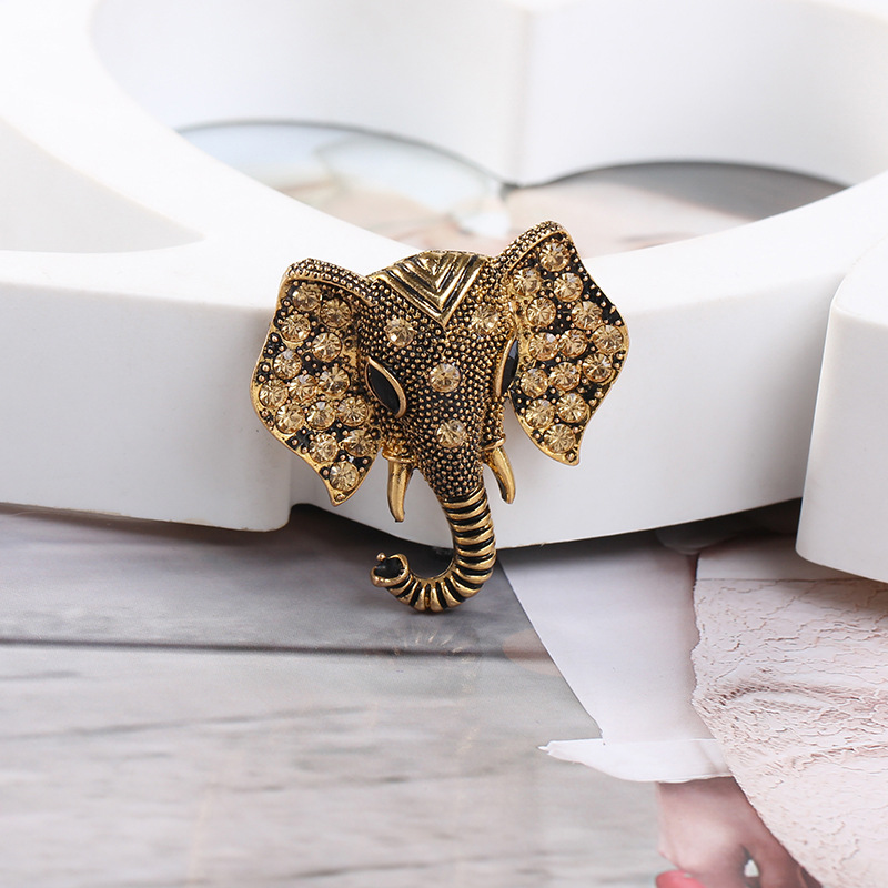 Fashion Elephant Alloy Plating Inlay Rhinestones Women's Brooches display picture 4