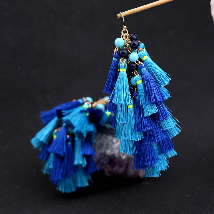 Bohemian Tassel European And American Fashion Ethnic Earrings display picture 5