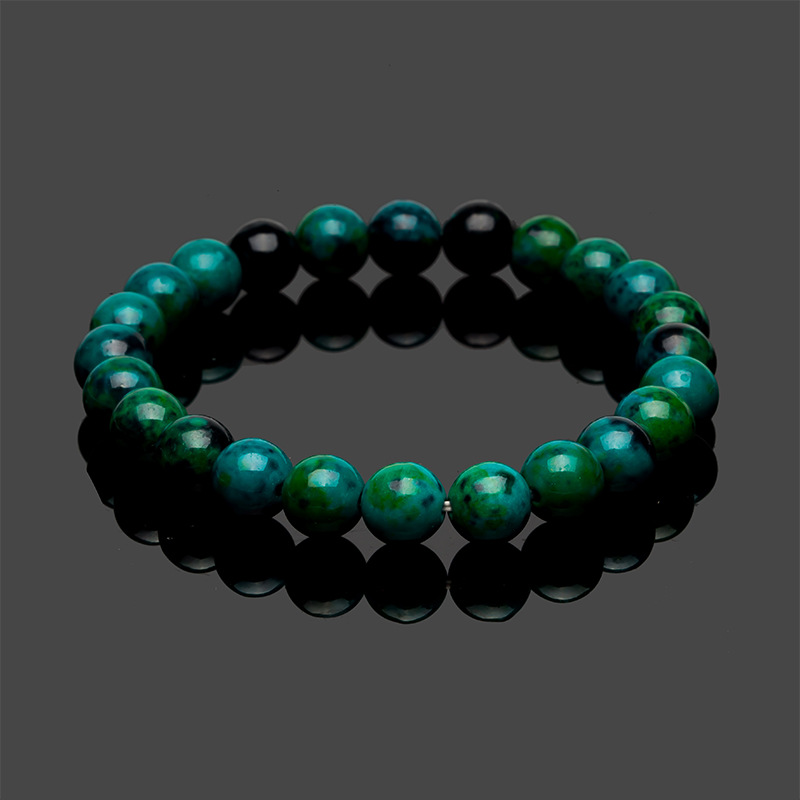 Bracelet En Pierre Volcanique Naturelle Bracelet Perlé Oeil De Tigre Jaune Turquoise Turquoise Jadéite display picture 17