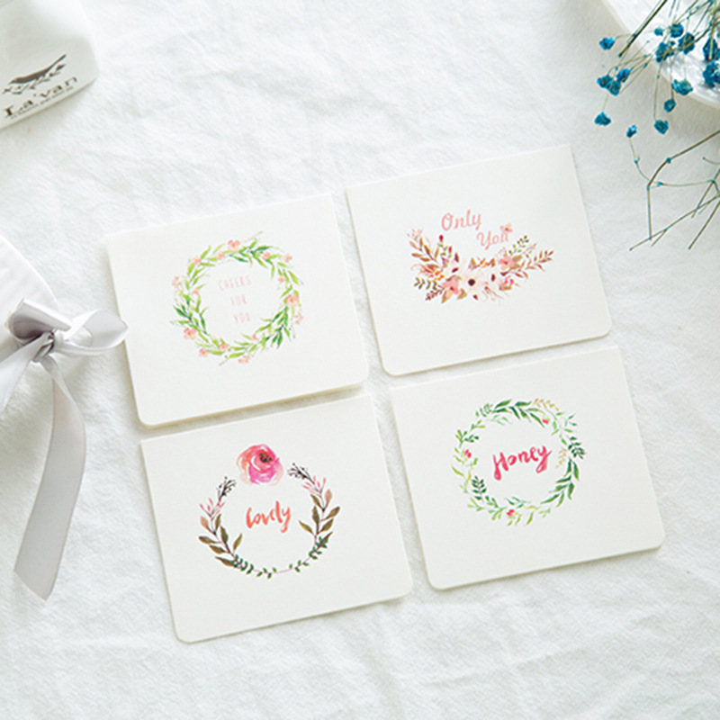 Pastoral Garland Corea del Sur flor creativa tarjeta de felicitación negocio bendición tarjeta pequeña tarjeta de San Valentín mini tarjeta plegable