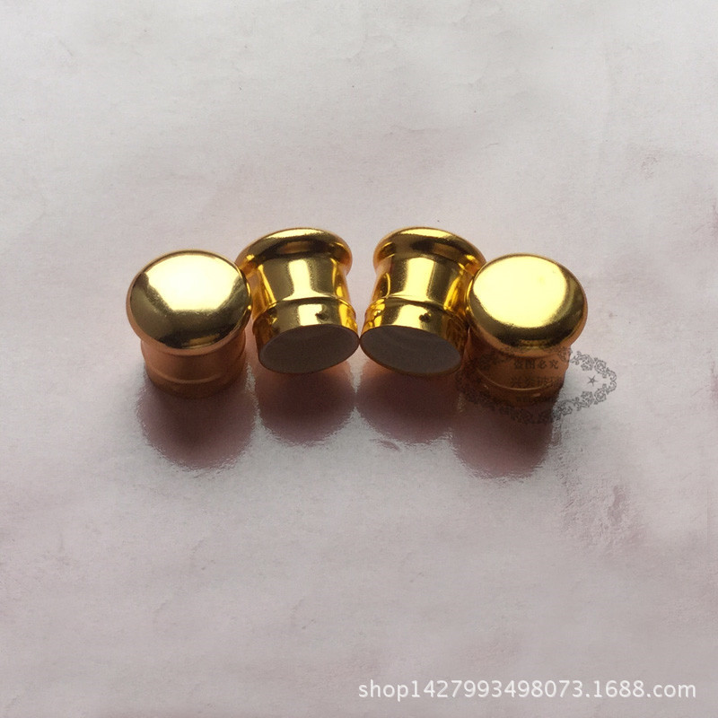 现货供应 18口径精油瓶盖 蘑菇头铝盖 （亮金 亚金 亮银 亚银）