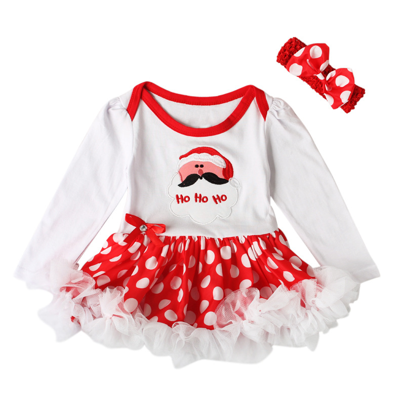 Festliches Mädchen Weihnachtskleid Mit Haarband Set_voghion.com