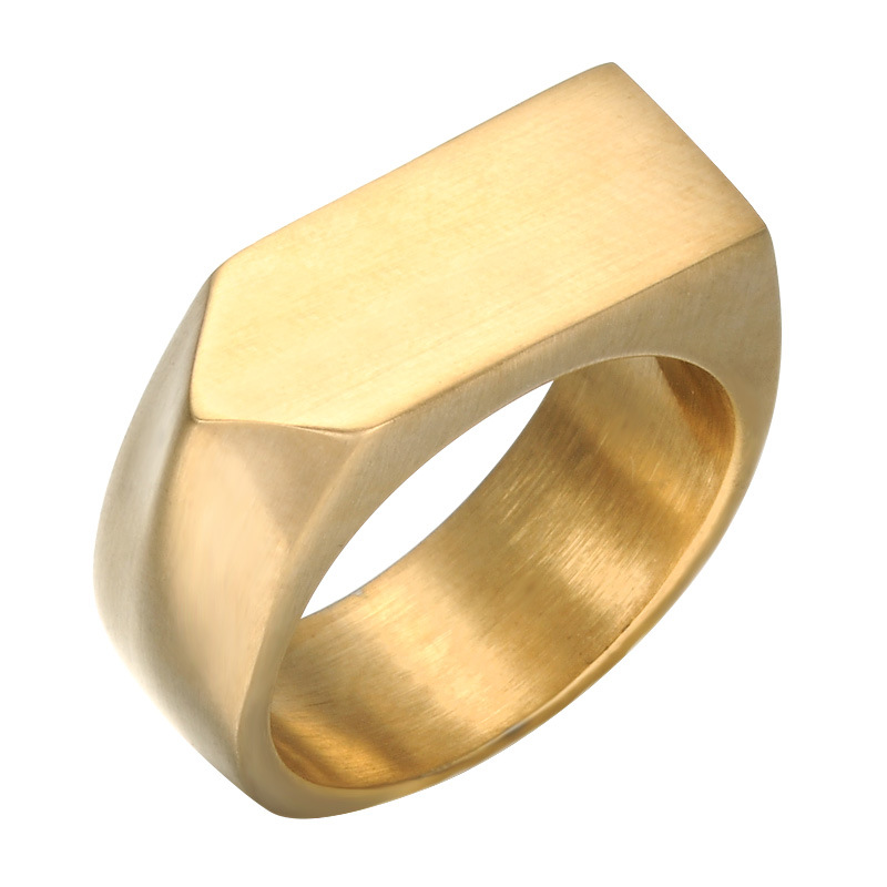 Simple Fashion Solid Color Stainless Steel Geometric Ring Wholesale Nihaojewelry display picture 4