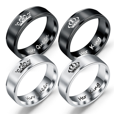 Cross border lovers Ring wish Source of goods her King his Queen Couple rings Couple rings