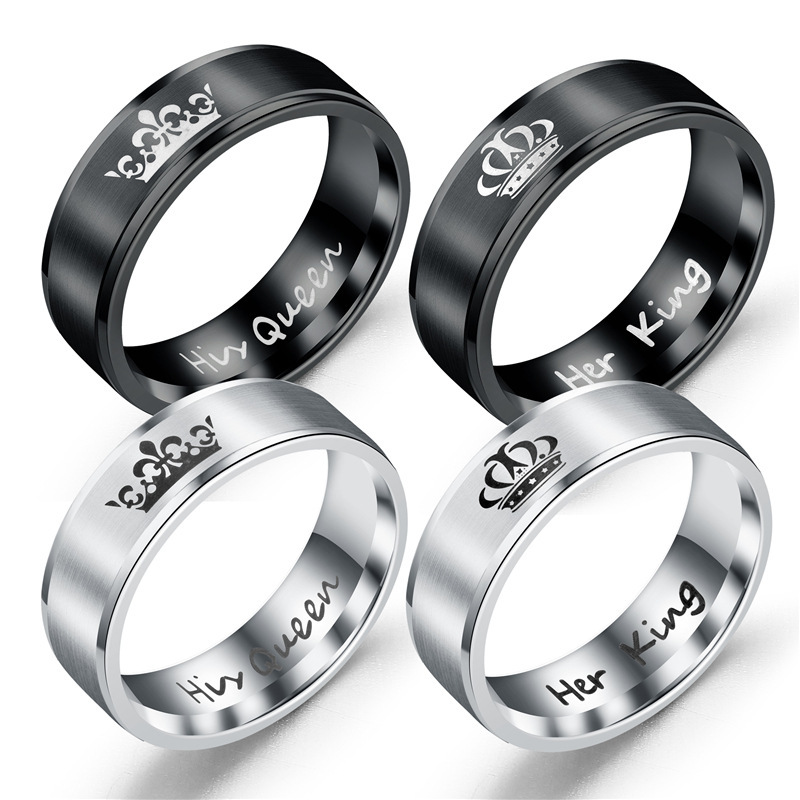 Cross border lovers Ring wish Source of goods her King his Queen Couple rings Couple rings