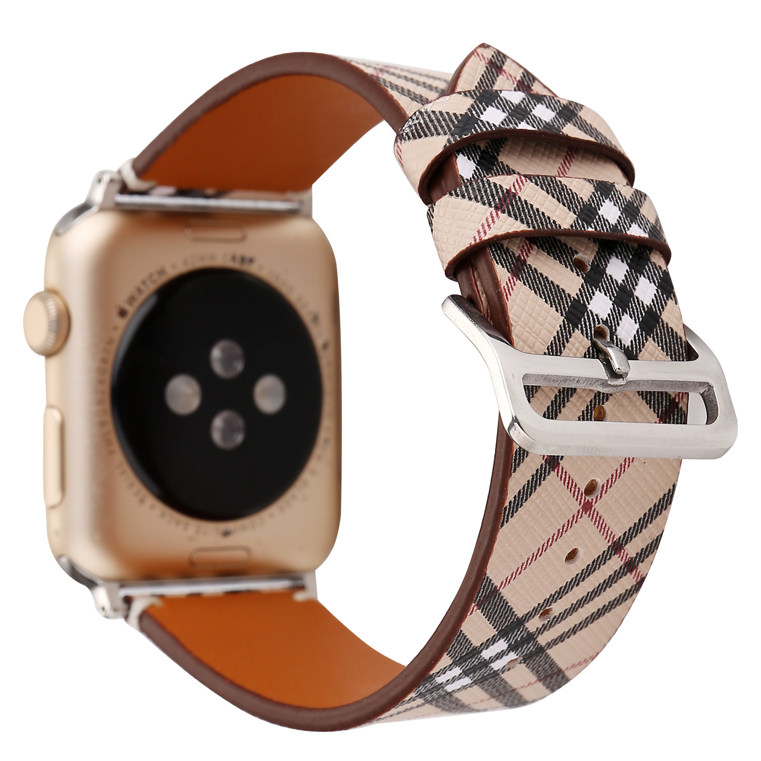 Adecuado para Apple reloj Correa Apple watch7-1 moda Plaid correa de cuero iwatch7 correa de cuero genuino
