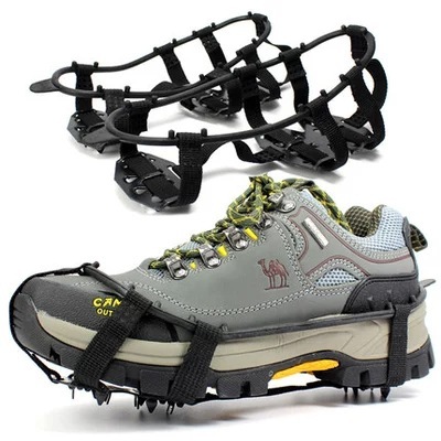 Outdoor 24-teeth Manganese Steel Ice Claw Anti-slip Shoe Cover Snow Claw Climbing Fishing Shoes Nail Snow Mud Ice Grab 34-45 Size 