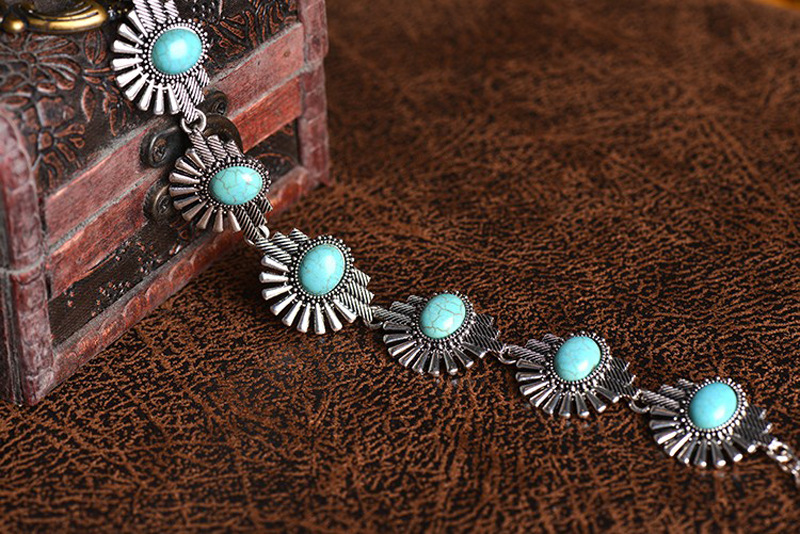 Vintage Style Geometric Alloy Inlay Turquoise Women's Choker display picture 2