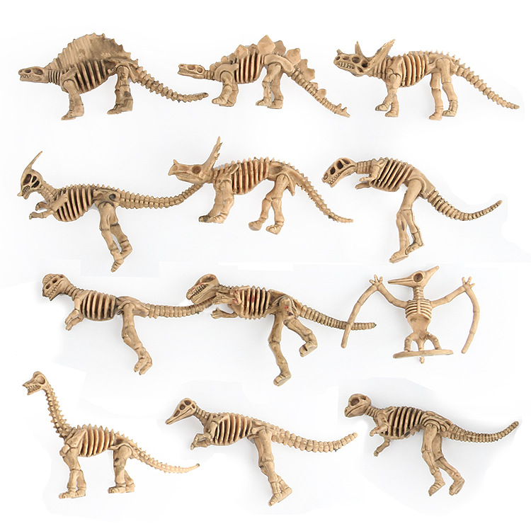 Venta caliente transfronteriza juguetes modelo de dinosaurio Jurásico para niños 12 excavación arqueológica esqueleto de dinosaurio adornos creativos