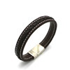 High-end woven fashionable classic bracelet, accessory stainless steel, Korean style, simple and elegant design, punk style