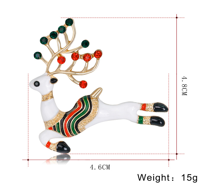 Tiers Chmuck Großhandel Mode Cartoon Niedlichen Weihnachts Hirsch Brosche Legierung Tropf Öl Corsage Frauen Spot Großhandel display picture 1