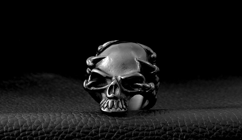 Titanium Steel Skull Ring 7