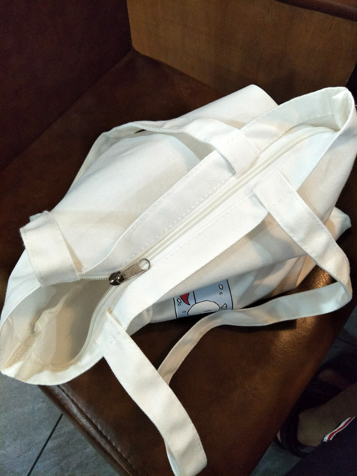 Japonés y coreano artístico fresco todo-Partido lienzo bolsa de hombro bolsa de compras limón agua taza