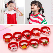 韓國聖誕頭繩發飾少女可愛寶寶聖誕節日扎頭發發圈頭飾