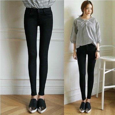 Women's Spring and Autumn Season Thin-Fitted High-Waisted Capri Trousers with Elastic Calf Length Trendy
