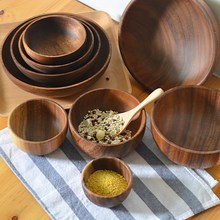 日式復古木缽 泰國相思木碗圓形沙拉碗大號碗碗批發