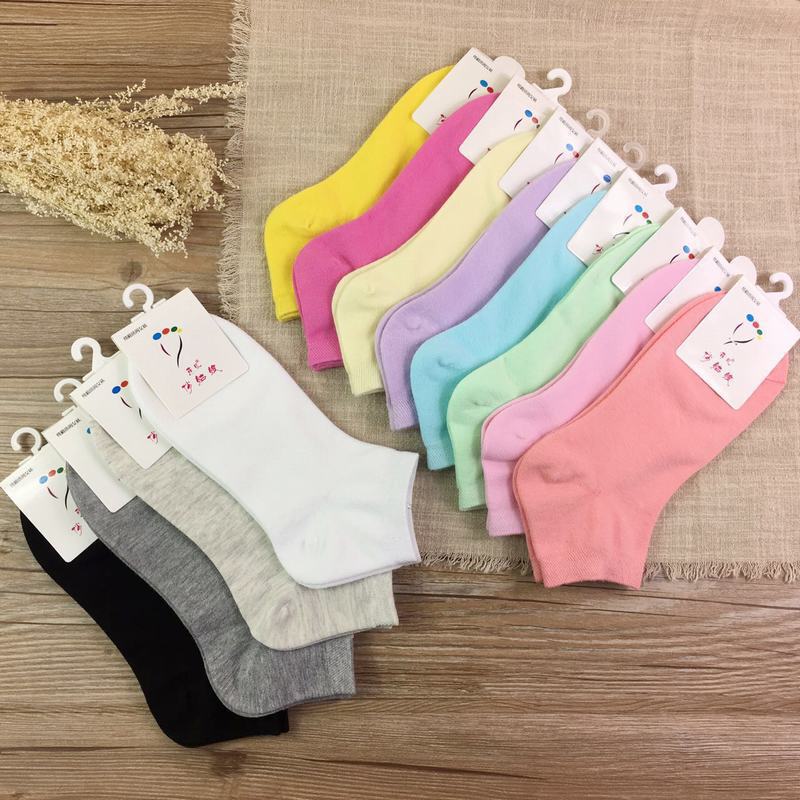 Pretty Girl Spring and Summer New Women's Boat Socks Candy Color Women's Socks Factory Direct Supply Pure Color Low-Waisted Short Socks