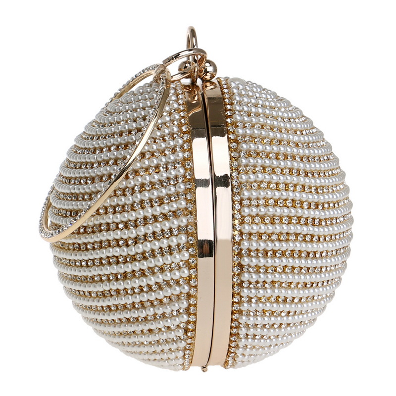 Fashion Trendy Women’s Handbags Spherical Banquet Bags Wear Pearl Bags Wholesale Nihaojewelry display picture 11