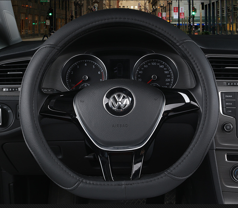 New steering wheel cover four seasons leather handle cover summer D-type steering wheel cover summer steering wheel cover handle cover
