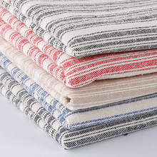 现货供应  涤棉麻条纹布料 色织提花面料 家纺箱包鞋材礼盒手袋布