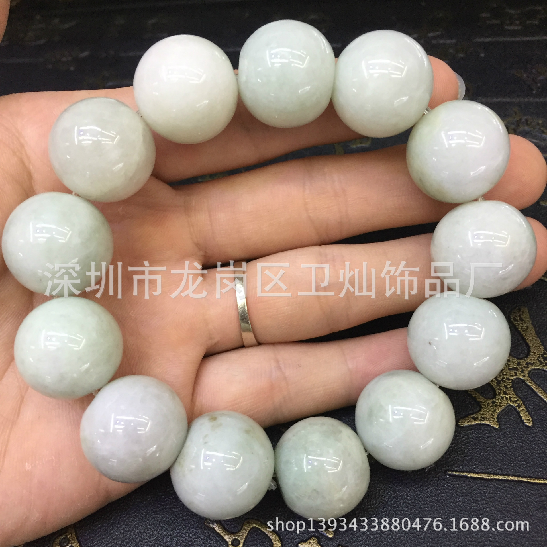 翡翠玉器批发A货翡翠手链 玉石圆珠手链珠链 男女手串礼品直播