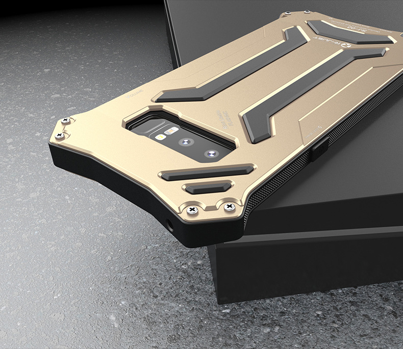 R-Just Gundam Water-resistant Shockproof Dirt-proof Snow-proof Premium Armor Heavy Duty Metal Protective Case Cover for Samsung Galaxy Note 8