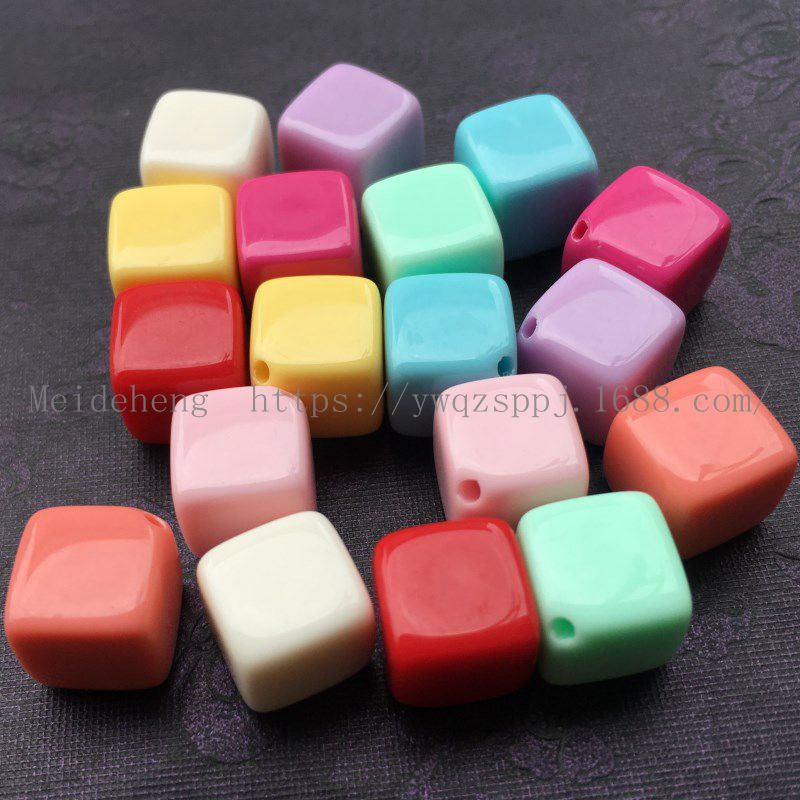 义乌美德恒 10mm彩色方珠侧角单孔耳钉用DIY手工串珠饰品配件详情图6