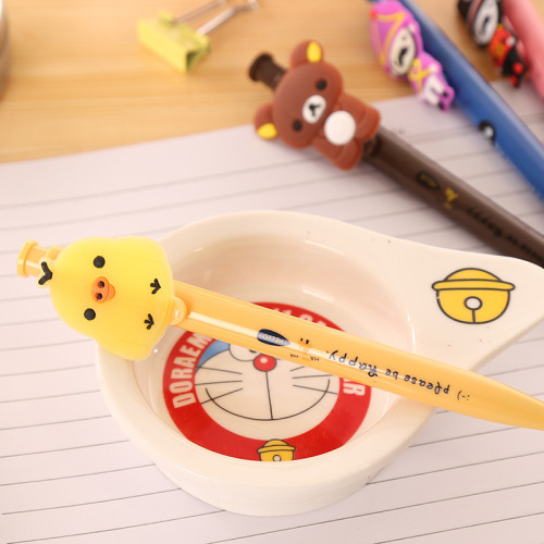 卡通小动物圆珠笔小学生创意文具批发韩国创意按动写字笔文具用品
