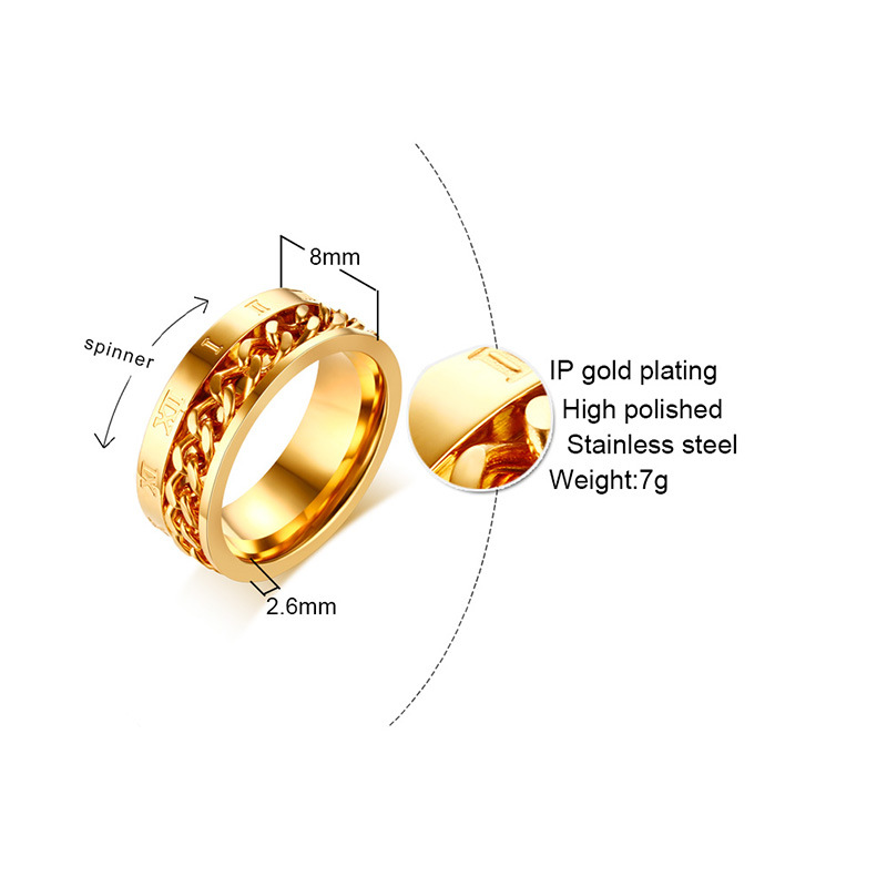 Fashion Letter Titanium Steel Rings Plating Stainless Steel Rings