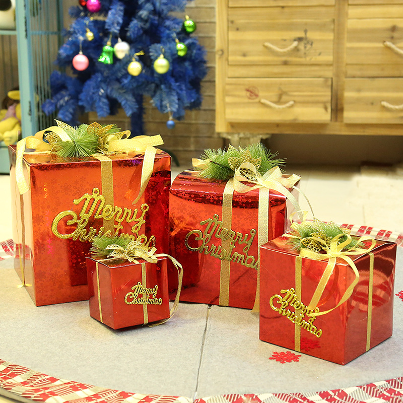 圣诞节礼物盒纸礼品盒折叠礼盒堆头商场店铺橱窗摆件圣诞树装饰